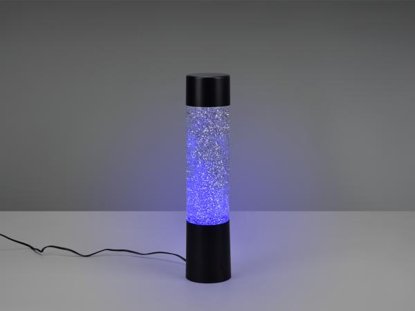 TRIO Leuchten LED Tischleuchte GLITTER, LED Wassersäule mit RGB Farbwechsel Glitzeroptik Kinderzimmer, Ein-/Ausschalter, Farbwechsel, LED fest integriert, RGB, Tischlampe Wasser Farbeffekte gelb grün blau Höhe 34cm LED Kinderlampe