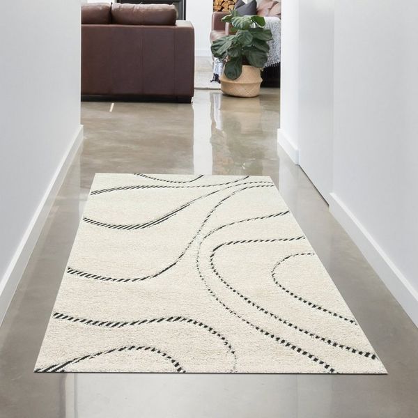 Carpetia Teppich Moderner flauschiger Wellenteppich für Schlafzimmer, rechteckig, Höhe: 15 mm
