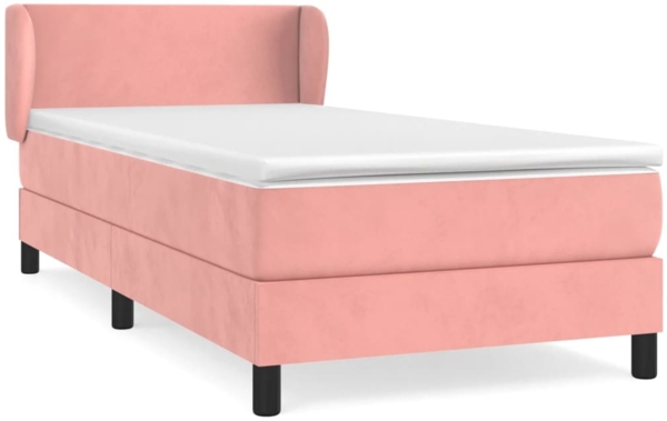 vidaXL Boxspringbett mit Matratze Rosa 100x200 cm Samt 3127360