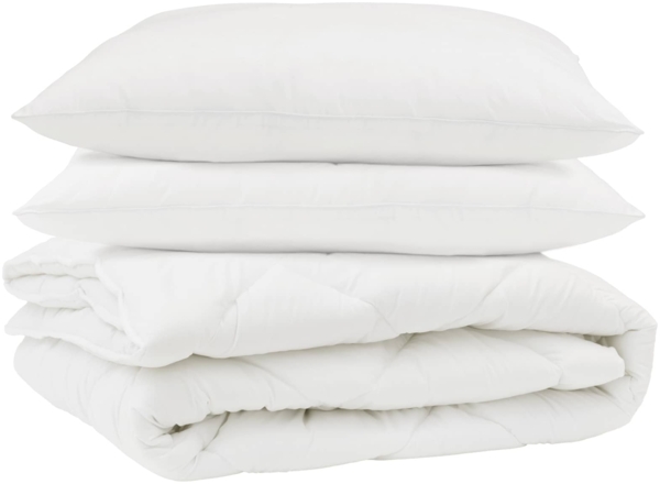 vidaXL Bettdecke mit Kissen 3 pcs Weiß Mikrofaser 3377554