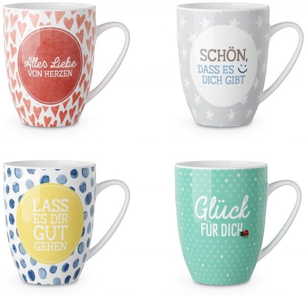 Kaffeetasse Kaffeebecher Teetasse Tasse Becher für dich la vida L. Grüße 0,25L Alles Liebe v.H. 950761