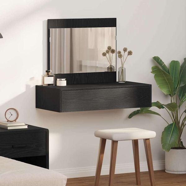 vidaXL Schminktisch mit Speicher Schwarz 83 x 40 x 70 cm Holzwerkstoff 865200