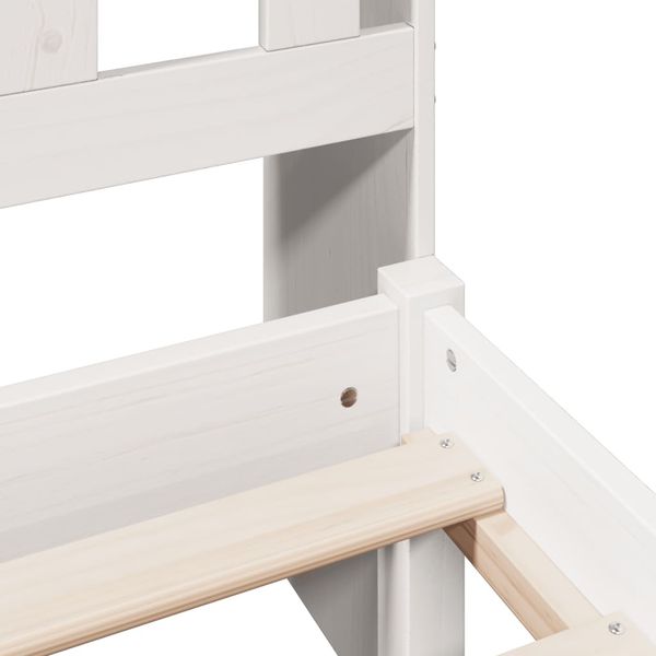 vidaXL Massivholzbett mit Regal ohne Matratze Weiß 75x190 cm Kiefer 3321611 Bild 9