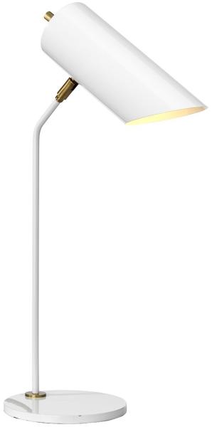 Schreibtischlampe, Stahl, Messing, Weiß, H 57,5 cm