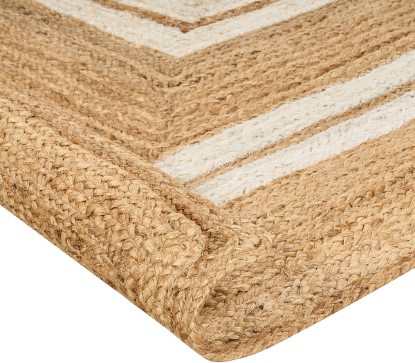 Teppich Jute beige 200 x 300 cm geometrisches Muster Kurzflor ELMALI Bild 7