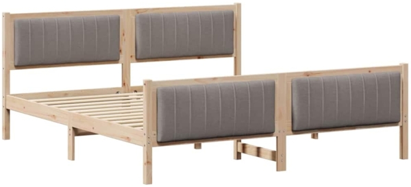 vidaXL Bettgestell Braun und Taupe 180 x 200 cm Massivholz Kiefer 3394306