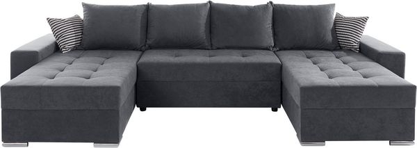 COLLECTION AB Wohnlandschaft Josy XL U-Form, Breite: 313 cm, Bettfunktion, Bettkasten & 2 Zierkissen, Federkern