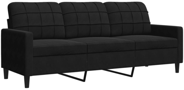 vidaXL 3-Sitzer-Sofa Schwarz 180 cm Samt 4007639