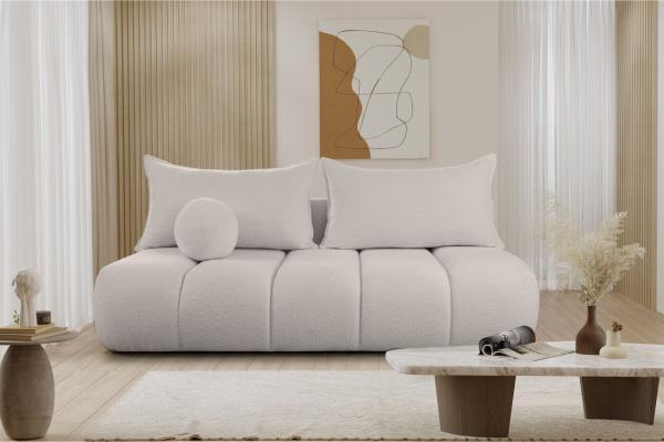 Schlafsofa Designersofa Sofa 3-Sitzer ANZIA in Stoff Ascot Bukla Beige