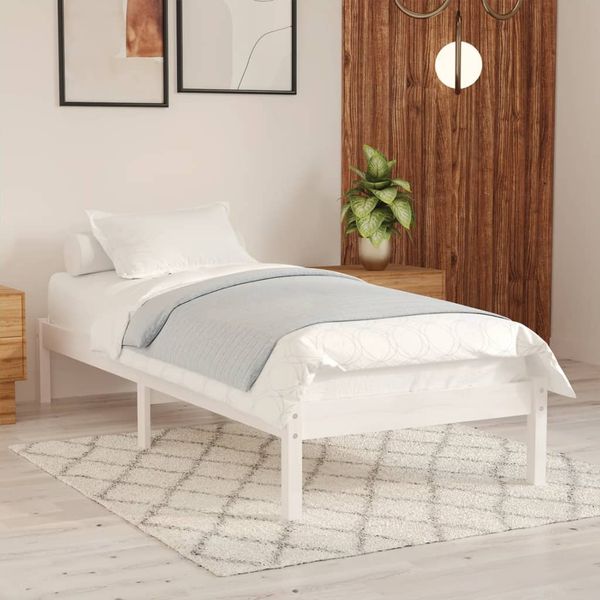vidaXL Massivholzbett Weiß 90x190 cm 809983