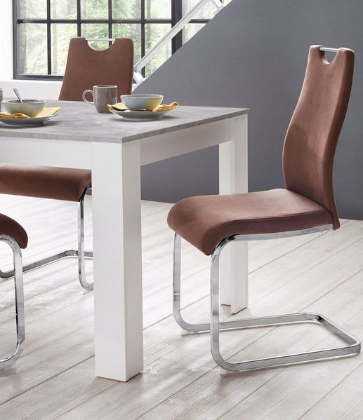 Home affaire Esszimmerstuhl Milano (Set, 4 St), (2 oder 4 Stück), Bezug in Microfaser oder Cord, Freischwinger