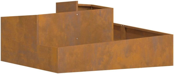 vidaXL Garten-Pflanzgefäß Braun 100 x 100 x 50 cm Wetterfeststahl 873591