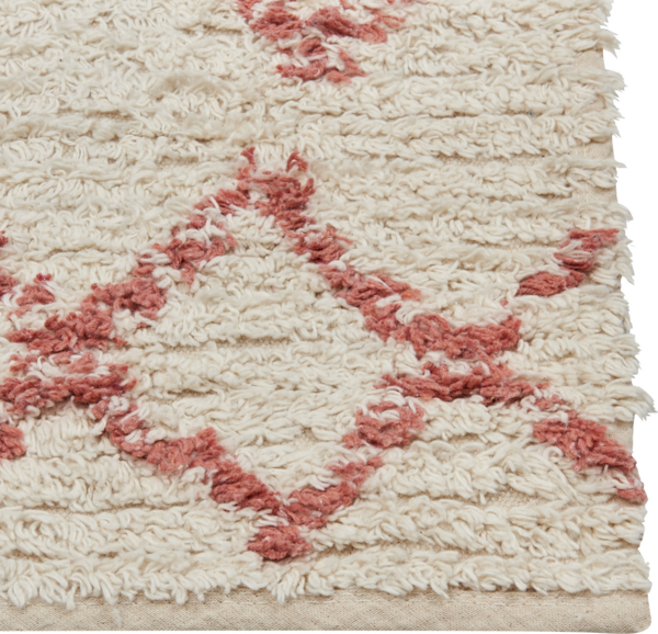 Teppich Baumwolle beige rosa 140 x 200 cm geometrisches Muster Kurzflor BUXAR Bild 6