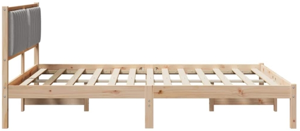 vidaXL Bettgestell mit gepolstertem Kopfteil Hellgrau 150 x 200 cm 878249 Bild 5