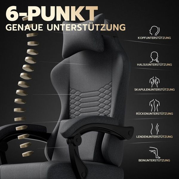 BlingBin Gaming-Stuhl Massage Gaming Sessel mit Fußstütze, PC Stuhl Gamer Stuhl Bürostuhl (1er Set, 1 St), Ergonomisches Design, verstellbare Armlehnen und Rückenlehne