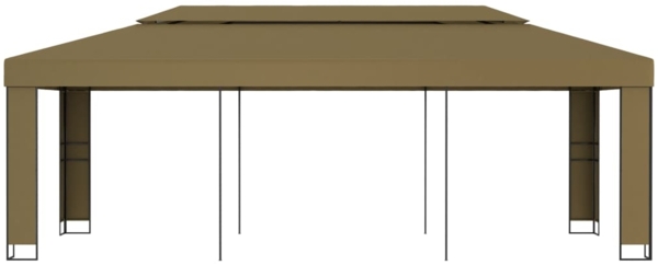 vidaXL Pavillon mit Doppeldach 3x6 m Taupe 180 g/m² 312219