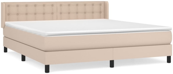 vidaXL Boxspringbett Matratze Cappuccino-Braun 160x200 cm Kunstleder 3130792