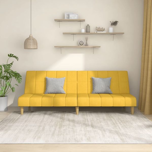 vidaXL Schlafsofa 2-Sitzer Gelb Stoff 375831