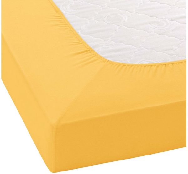 Janine 5002 Elastic-Jersey-Spannbetttuch 63 sonnengelb 180x200-200x220 Bild 3