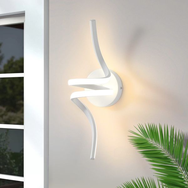 ZMH Wandlampe Innen LED Wandleuchte Modern: Wand Lampe für Treppenhaus Flur Wohnzimmer Schlafzimmer Balkon Weiß Design Aluminium Wandbeleuchtung - 7W Warmweiß 3000K
