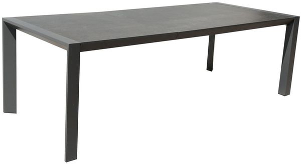 Dehner Gartentisch Ausziehtisch Cleveland, 160/240 x 101 x 76 cm, praktischer Ausziehtisch mit Alugestell und kratzfester Keramik Platte