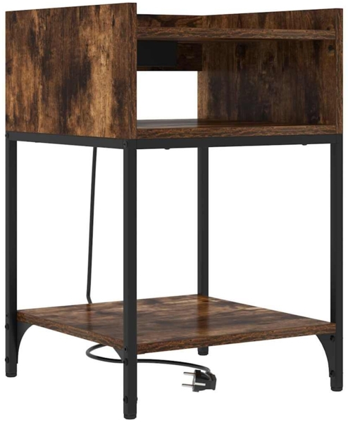 vidaXL Nachttisch mit Regal Räuchereiche 40 x 40 x 61 cm Holzwerkstoff 859474