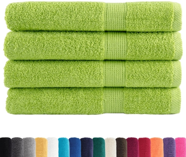 vidaXL Premium-Saunatücher SOLUND 4 Stk. Apfelgrün 80x200 cm 600 g/m² 137507