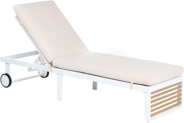 Sonnenliege mit Kissen VERDELLO mit Relaxfunktion Metall Beige