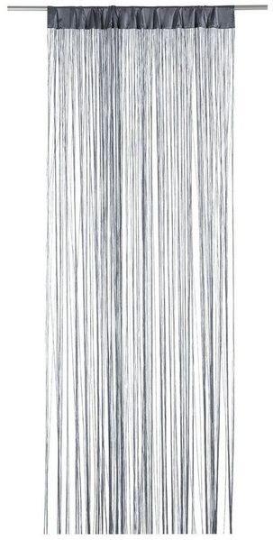 Gasper Fadenvorhang Türvorhang, B 110 cm x L 250 cm, Grau, Stangendurchzug, halbtransparent, Polyester