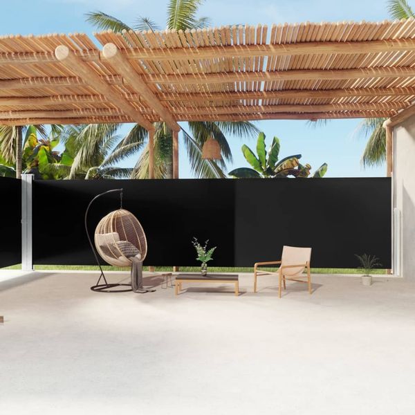 vidaXL Seitenmarkise Ausziehbar Schwarz 200x1200 cm 318078