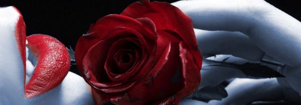 Glasbild 95x33cm Wandbild Bild Red Lips 11216