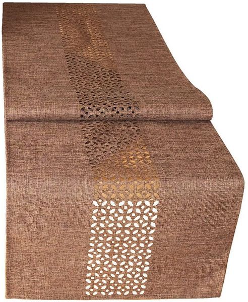 matches21 HOME & HOBBY Tischdecke Tischläufer Durchbrochene Ornamente dunkelbraun 40x140 cm (1-tlg)