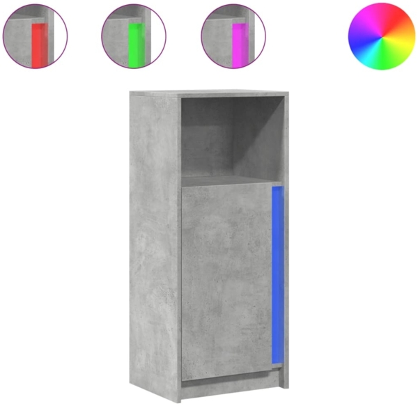 vidaXL LED-Sideboard Betongrau 42,5x34x100 cm Holzwerkstoff 852155