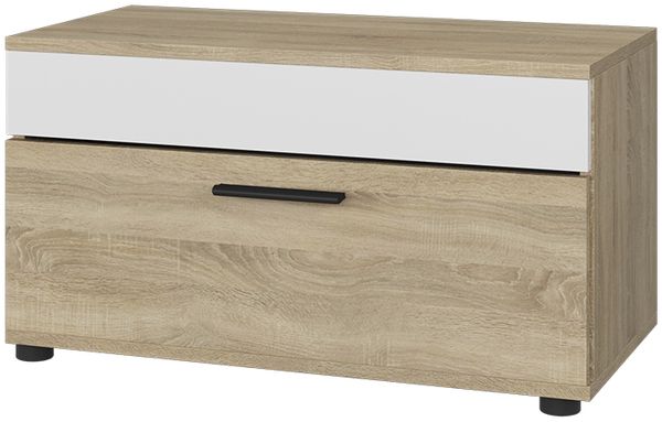 Wohnzimmerschrank Berno Sonoma/Weiß 70.8 x 38.9 cm mit Klapptür Vicco