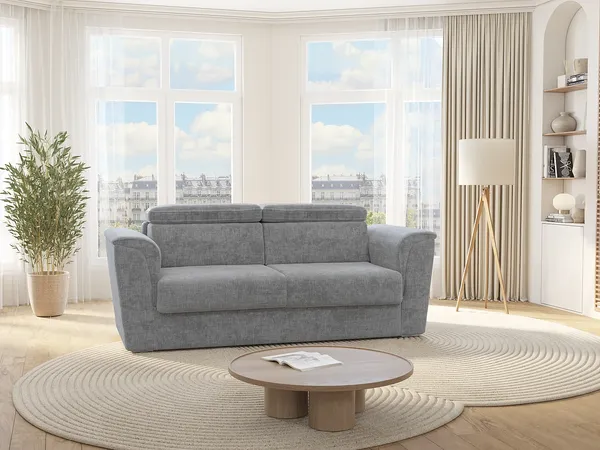 Vente-unique - RIZORA Sofa Stoff Grau - B 223 cm96 cm x H 93 cm x L 210 cm