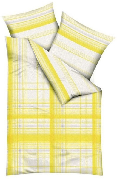 JACK Bettwäsche 135x200cm Facile Gelb Streifen, Seersucker, 2 teilig, frisches farbenfrohes Streifendesign, Reißverschluss Bild 4