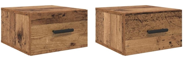vidaXL Nachttisch 2 pcs Altholz 35 x 35 x 20 cm Holzwerkstoff 882385