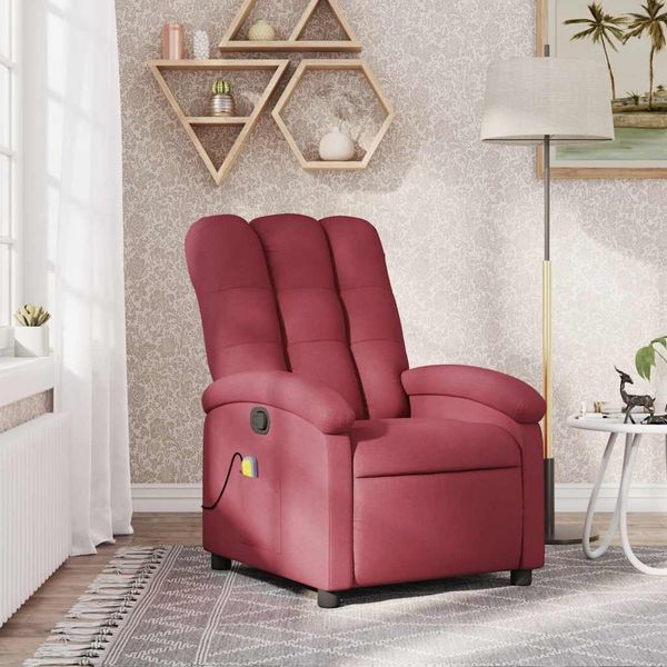vidaXL Massage-Relaxsessel, weinroter Stoff 3205871
