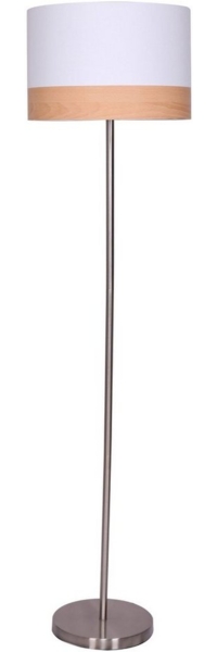 Leuchte Stehlampe Metall und Stoff Weiß Bild 3