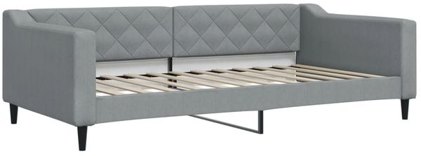 vidaXL Tagesbett Ausziehbar mit Matratze Hellgrau 100x200 cm Stoff 3197449 Bild 4