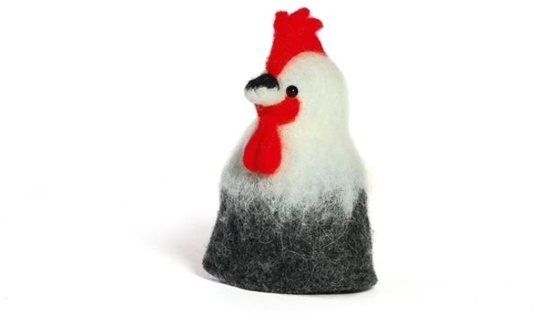 Eierwärmer aus Filz Hahn