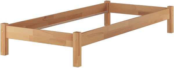 Erst-Holz Einzelbett natur, 100x200 cm, Buche massiv