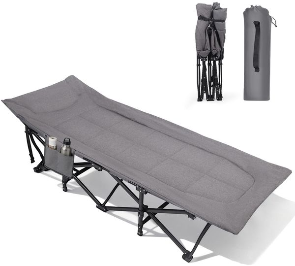 Sekey Feldbett Klappbar Gartenliege mit Matratze Campingbett bis 200 kg, Gästebett Faltbar Campingliege
