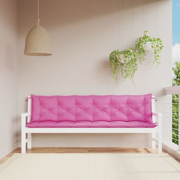 vidaXL Gartenbank-Auflagen, 2 Stk., Polyester, Rosa, 200 x 50 x 7 cm