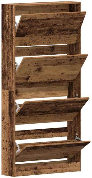 vidaXL Schuhschrank mit Regal Altholz 80 x 21 x 163,5 cm Holzwerkstoff 3334025 Bild 5