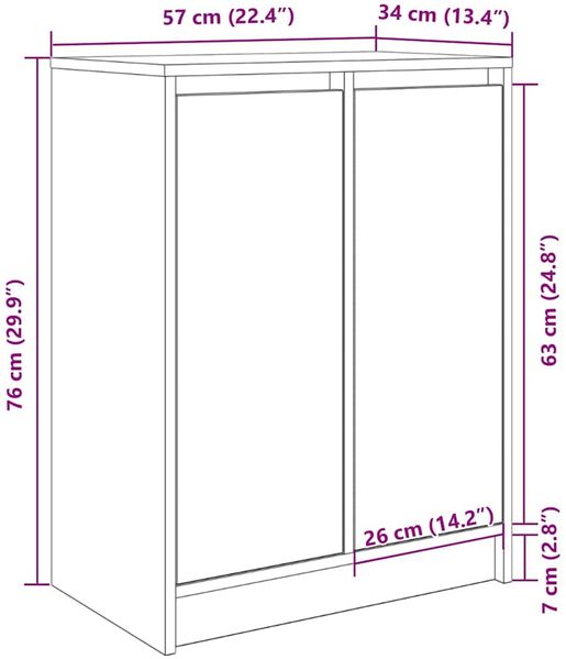 vidaXL Schuhschrank Betongrau 57x34x76 cm Holzwerkstoff 861871 Bild 11