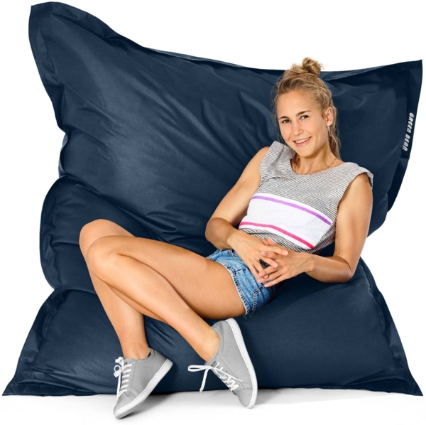 Green Bean® Sitzsack, waschbar, Polyester-PVC-Stoff, Dunkelblau, 120x160 cm, 270 Liter