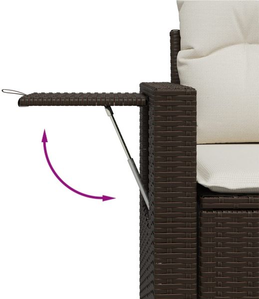 vidaXL 8-tlg. Garten-Sofagarnitur mit Kissen Braun Poly Rattan 3220442 Bild 3