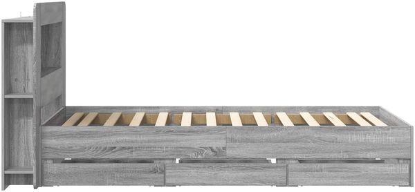 vidaXL Bettgestell mit Stauraum Grau Sonoma 90 x 200 cm Holzwerkstoff 3434018 Bild 5