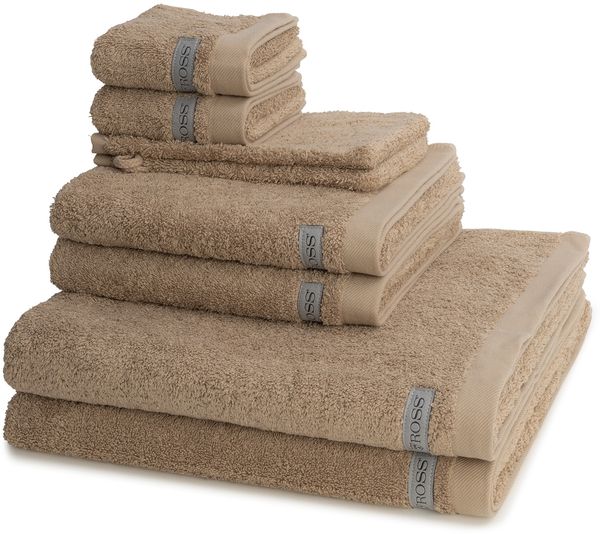 Ross Sinfonie 8 tlg. Frottier-Set - 2 X Handtuch (50 X 100cm), 2 X Duschtuch (70 X 140cm), 2 X Gästetuch (30 X 50cm), 2 X Waschhandschuh (16 X 22cm) - 500 g/m2 - Walnuss